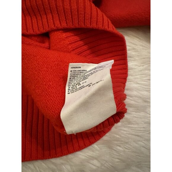 AMI Paris Alexandre Mattiussi Oversized Heart Embroidered Sweater Wool Red Small - Picture 7 of 7